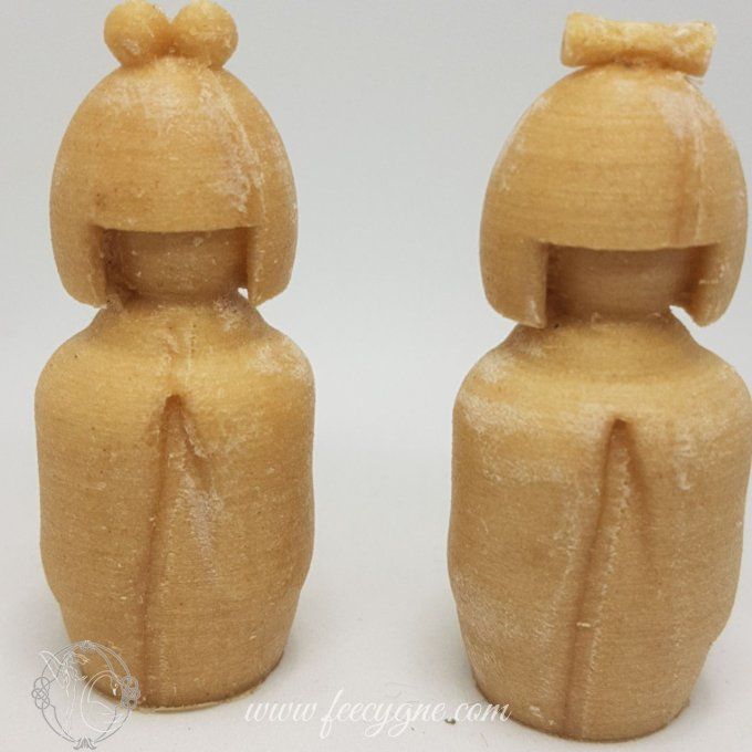 Poupée Kokeshi impression 3D en filament biosourcé bois