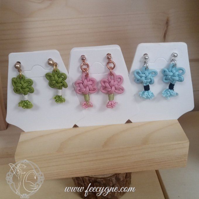 Boucles d'oreilles noeud fleur de prunier