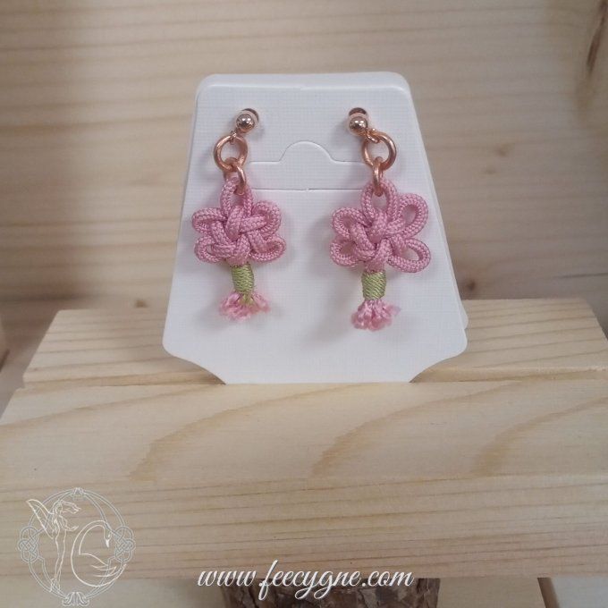Boucles d'oreilles noeud fleur de prunier