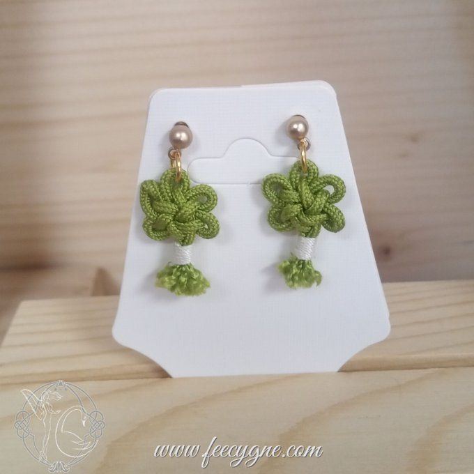 Boucles d'oreilles noeud fleur de prunier