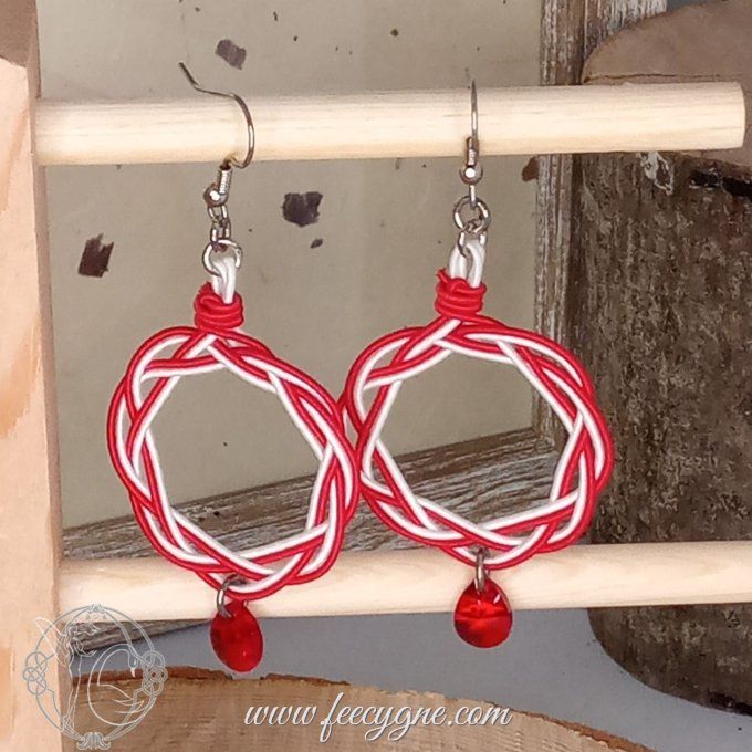 Boucles d'oreilles cercle Mizuhiki