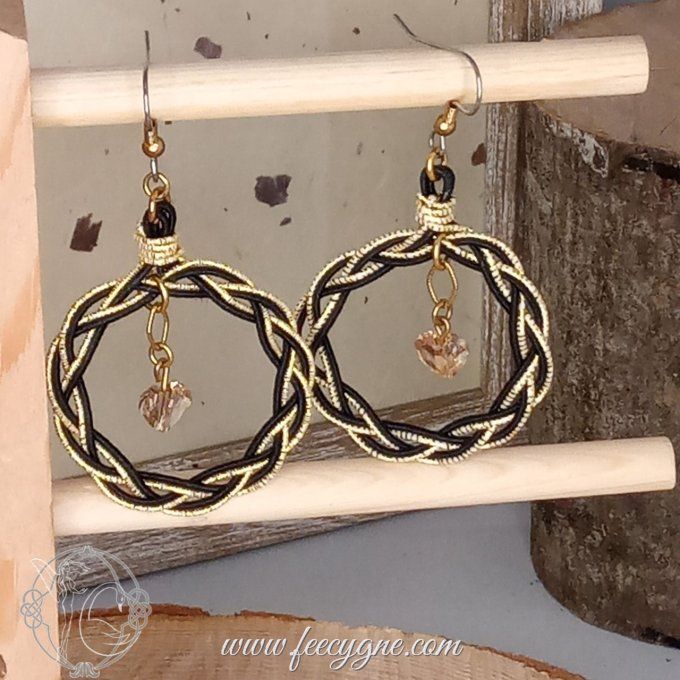 Boucles d'oreilles cercle Mizuhiki