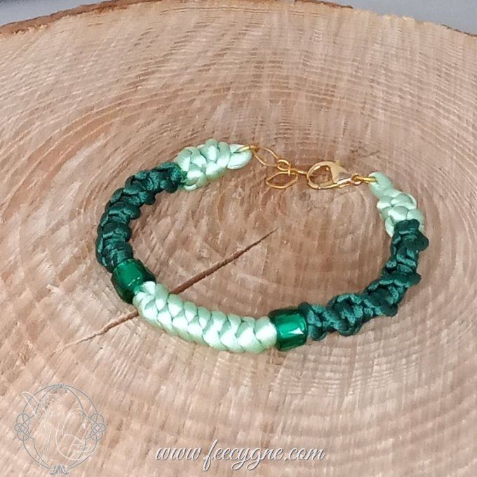 Bracelet cordon noeud serpent et noeud torsadé