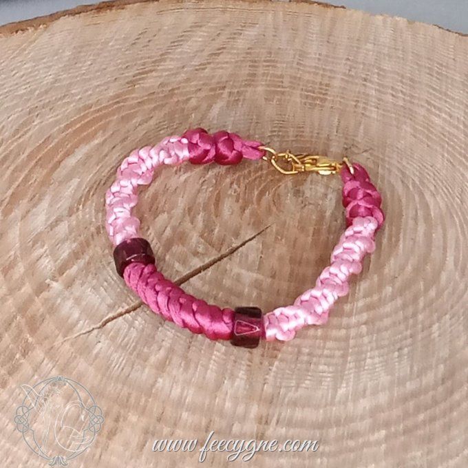 Bracelet cordon noeud serpent et noeud torsadé