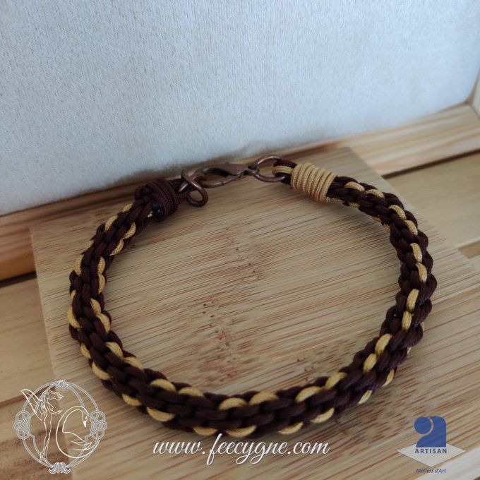 Bracelet kumihimo à huit brins de satin de 1,5mm