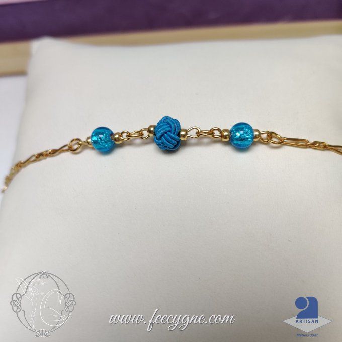 Bracelet mizuhiki et perles de Murano