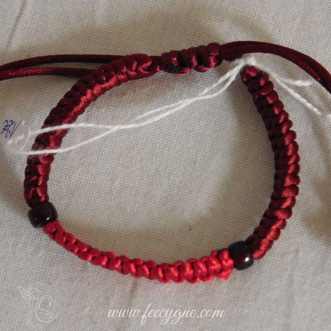 Bracelet noeud plat et serpent avec intercalaires en verre ou laiton