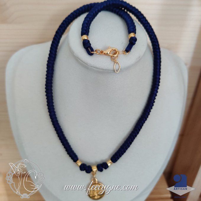 Collier noeud serpent et pendentif arbre de vie