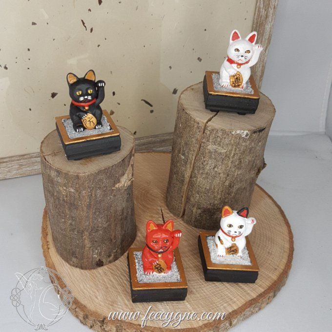 Figurine de Maneki-Neko, impression 3D peinte à la main