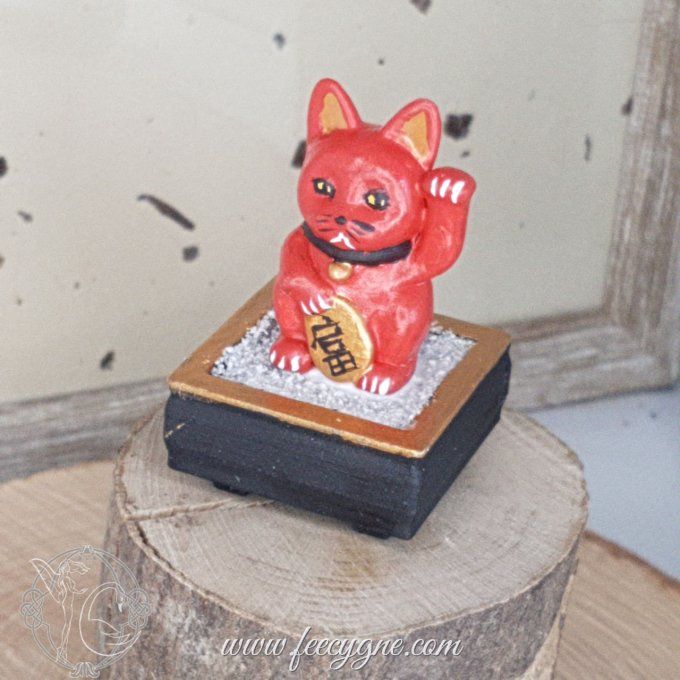 Figurine de Maneki-Neko, impression 3D peinte à la main