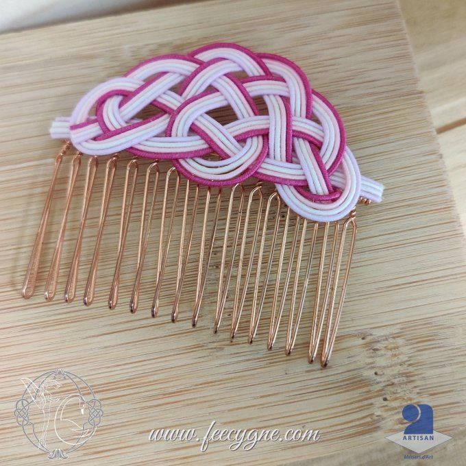 Peigne mizuhiki noeud pin simple - Clair