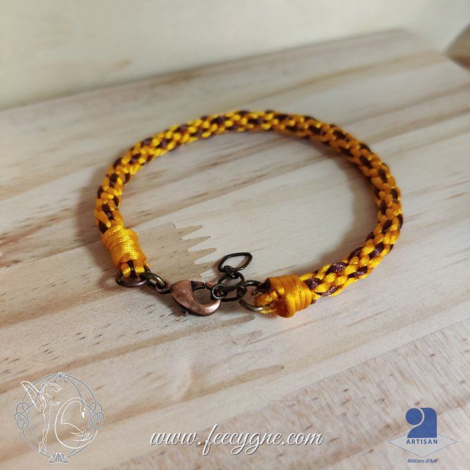 Bracelet kumihimo à huit brins de satin de 1mm