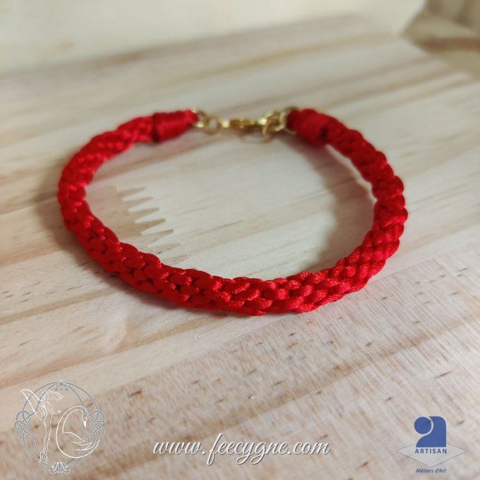 Bracelet kumihimo à huit brins de satin de 1mm