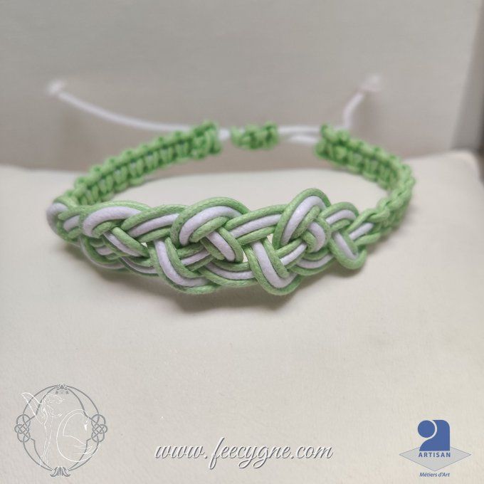 Bracelet celte avec noeud en huit en cordon de coton