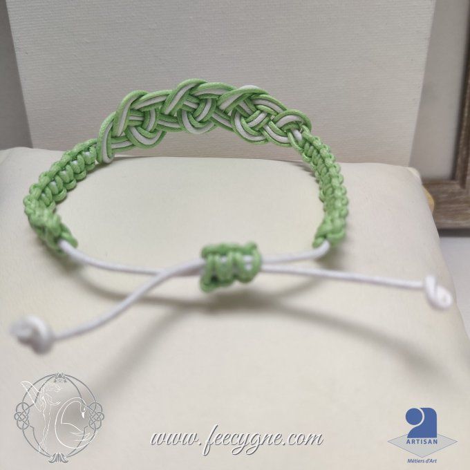 Bracelet celte avec noeud en huit en cordon de coton